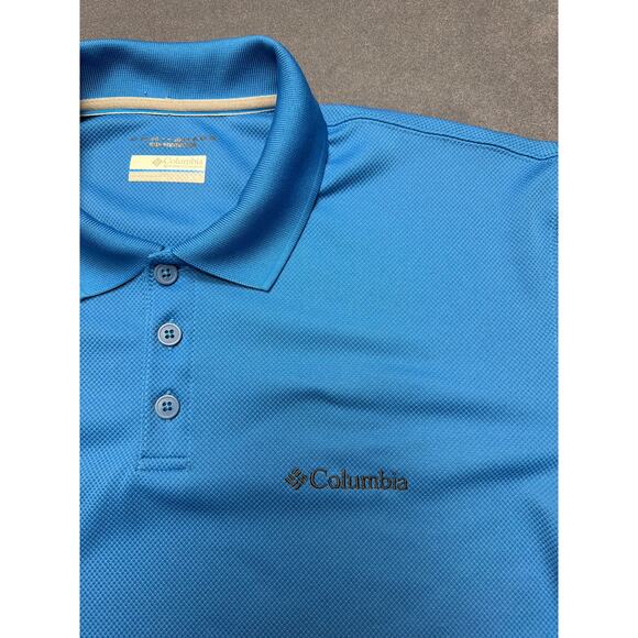 Columbia Omni Shade Polo Shirt Blue Mens Med - Picture 2 of 9